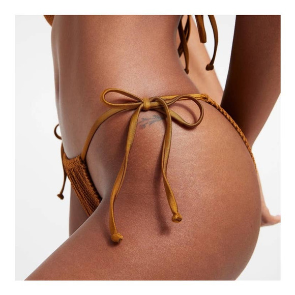 Good American Always Fits Tiny Ties Bottom Bronze Size 1/2 - Picture 6 of 12